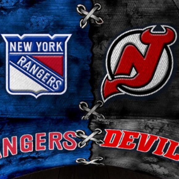 New York Rangers & New Jersey Devils Hockey "HOUSE DIVIDED" Hat (Snap Back) New! - Picture 2 of 3